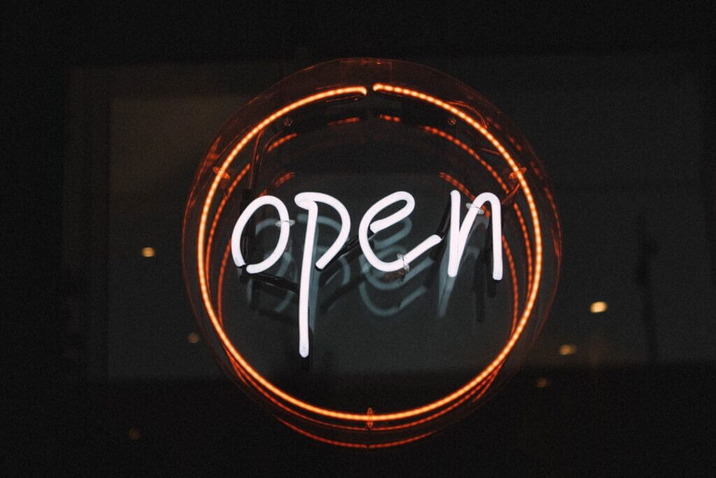 open sign